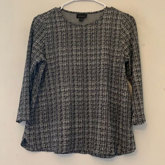 J Jill black/ white 3/4 length sleeve top Size SP New - Picture 1 of 7